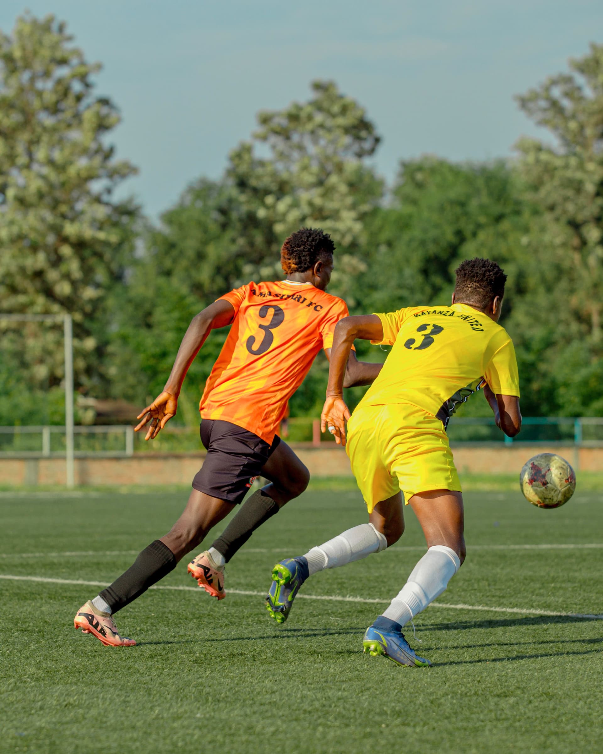 Sports action on the field